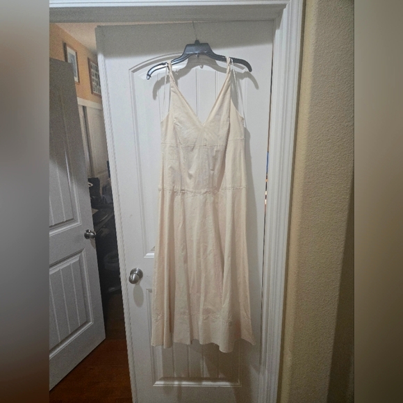 Zara Woman Twisted Strap Maxi Dress With Voluminous Hem Ecru XL - Picture 1 of 7